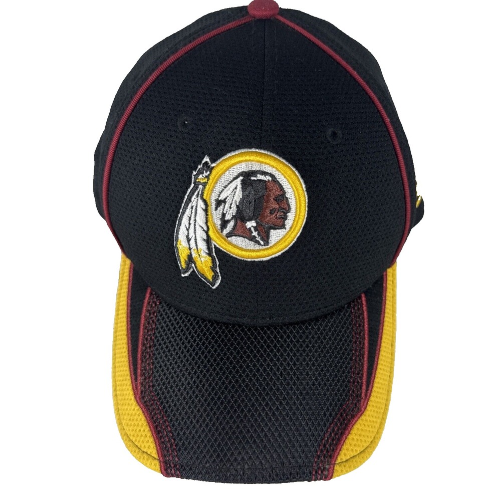 New Era 39Thirty Washington Redskins Black‎ Yellow Flexfit Medium-Large Hat Cap